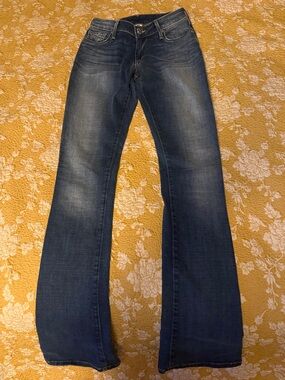 True Religion Jennie Bootcut Jeans Size 24 Dark Wash Mid Rise Classic
